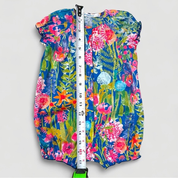 Familiar Japan Luxury Baby Romper 70 / US 6–12M – Vibrant Floral Print – NWOT - Picture 10 of 16